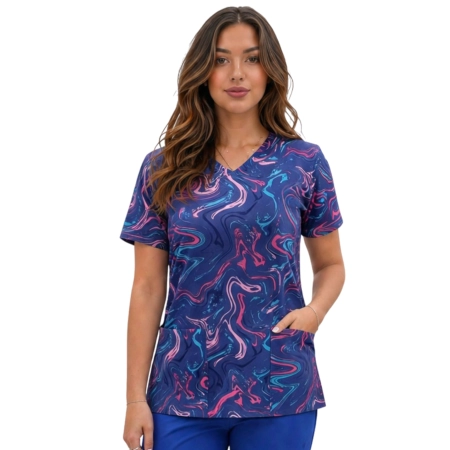 Bluza medyczna W14 elastyczna bawełna roz. 3XL – bluza medyczna – bluza lekarska robocza
